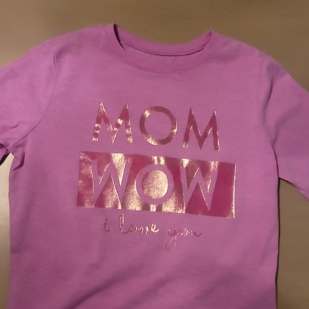 Lavender Long Sleeve Kids Tee with Metallic Print